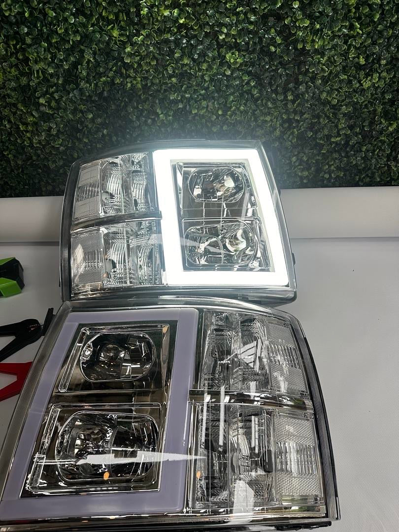 07-13 1500 AND HD MODELS CHEVY SILVERADO LED CHROME CLEAR G5 WITH BULBS (COPY)