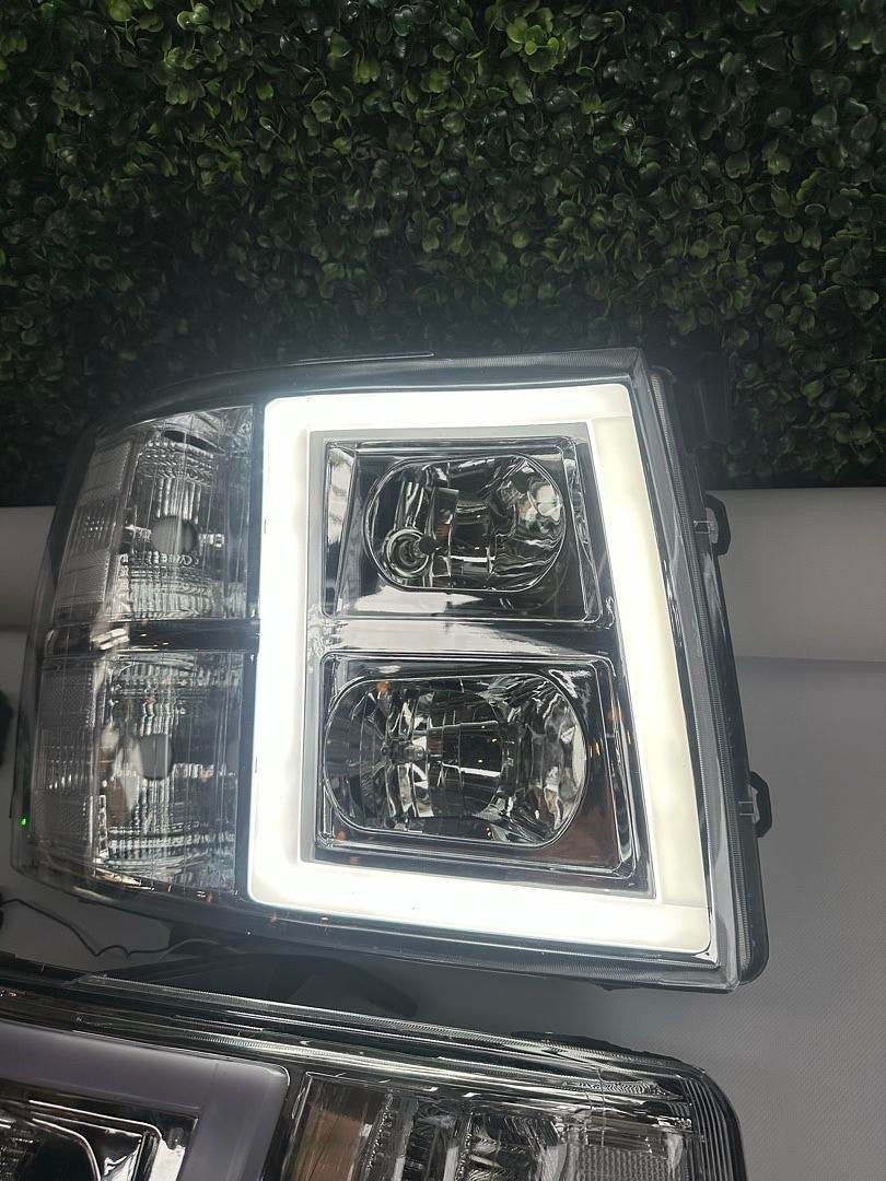 07-13 1500 AND HD MODELS CHEVY SILVERADO LED CHROME CLEAR G5 WITH BULBS (COPY)
