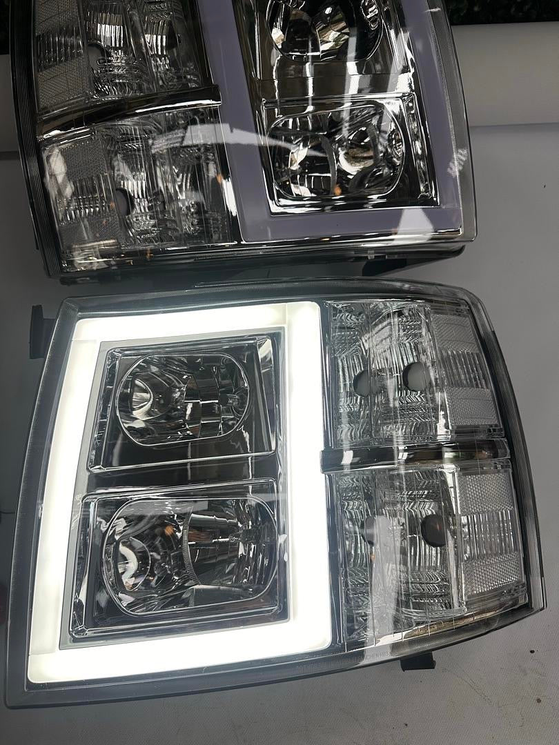 07-13 1500 AND HD MODELS CHEVY SILVERADO LED CHROME CLEAR G5 WITH BULBS (COPY)