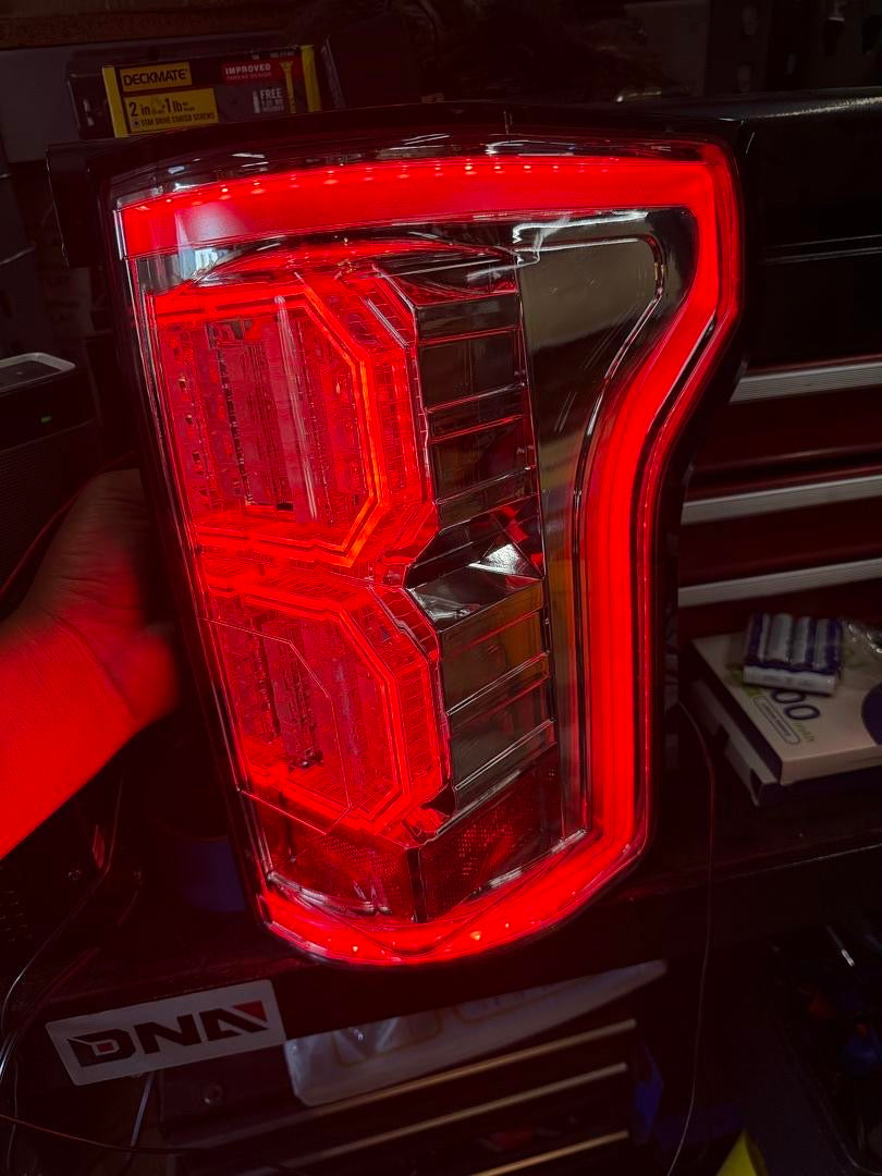 15-17 FORD F-150 TAILLIGHTS LED RED CLEAR CHROME