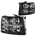 07-13 CHEVY SILVERADO HEADLIGHTS LED BLACK HOUSING