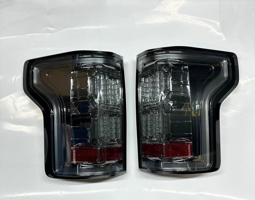 15-17 FORD F150 SMOKED CLEAR LED 3D TAILLIGHTS