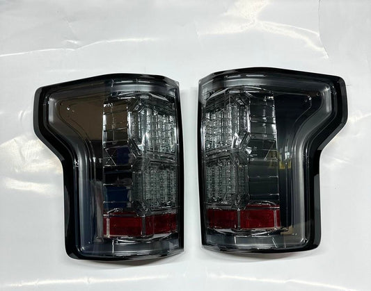 15-17 FORD F150 SMOKED CLEAR LED 3D TAILLIGHTS