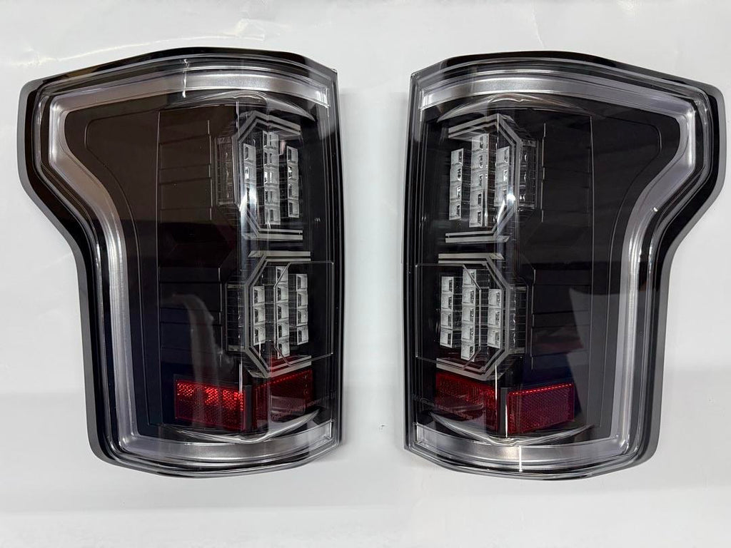 15-17 FORD F150 BLACK CLEAR LED 3D TAILLIGHTS