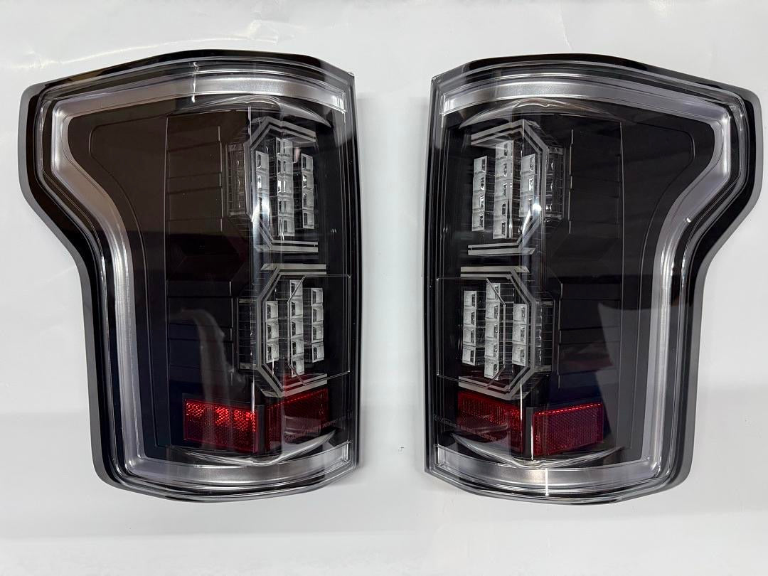 15-17 FORD F150 BLACK CLEAR LED 3D TAILLIGHTS