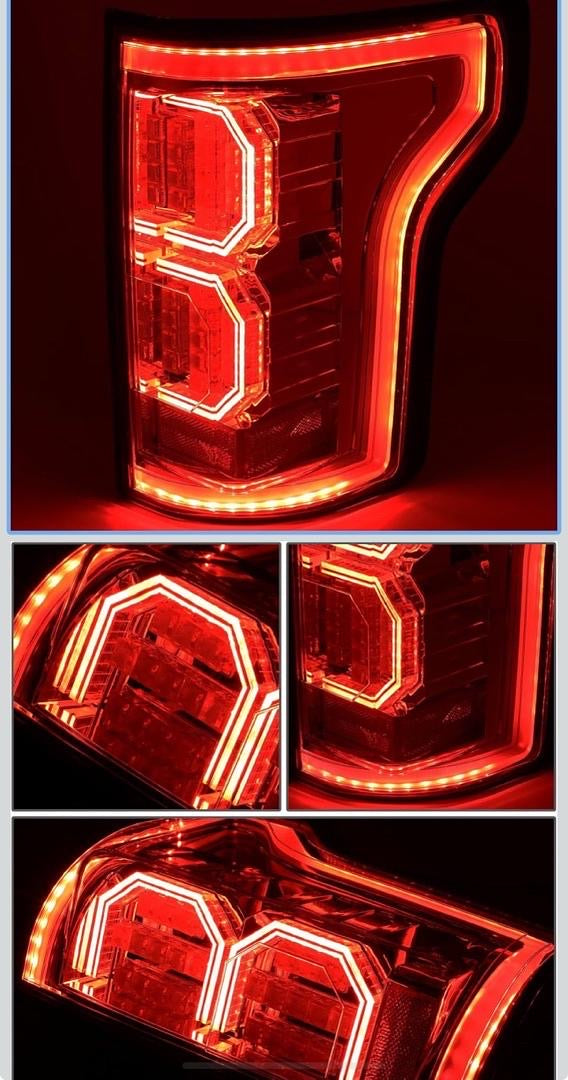 15-17 FORD F150 BLACK CLEAR LED 3D TAILLIGHTS