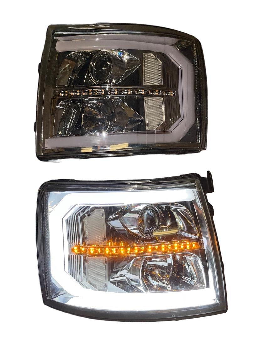 REFURBISHED OPEN BOX 07-13 CHEVY SILVERADO LED DRL PROJECTOR HEADLIGHT