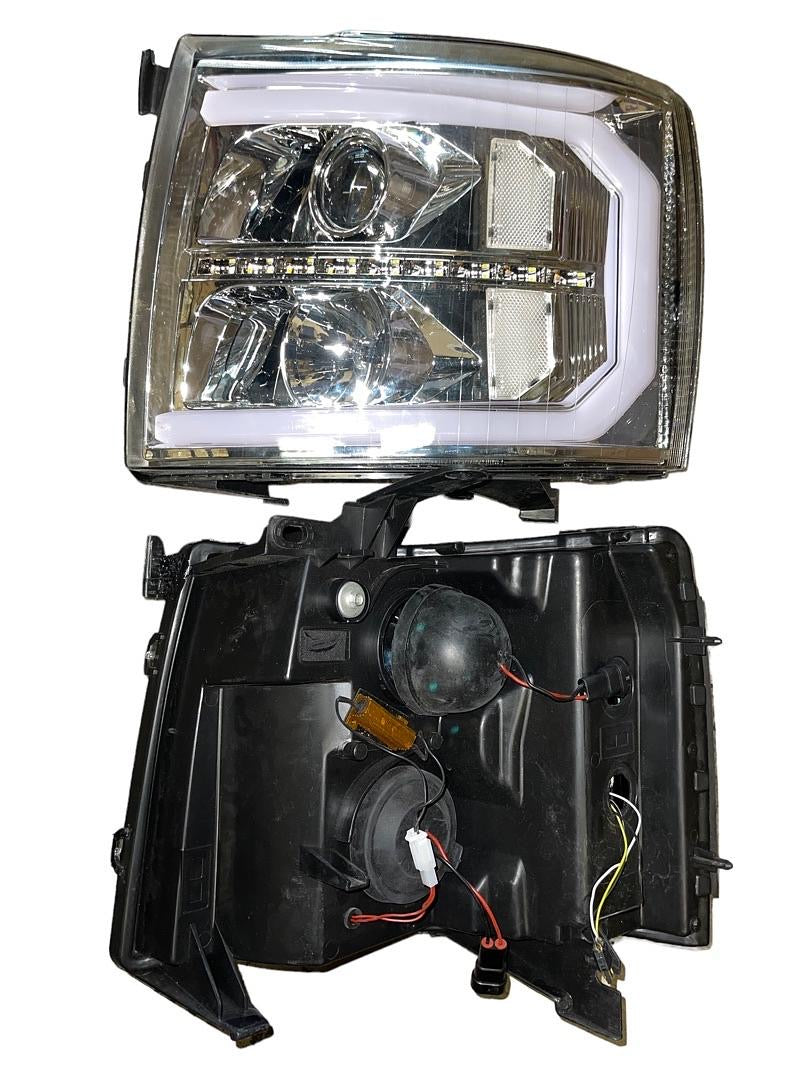 REFURBISHED OPEN BOX 07-13 CHEVY SILVERADO LED DRL PROJECTOR HEADLIGHT