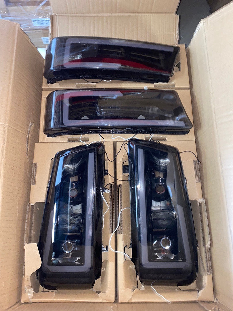 03-06 CHEVY SILVERADO 4pcs black housing smoked lens led drl headlights