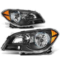 HEADLIGHT ASSEMBLY, DRIVER AND PASSENGER SIDE, BLACK HOUSING AMBER CORNER, BLACK AMBER [FOR 08-12 CHEVY MALIBU]