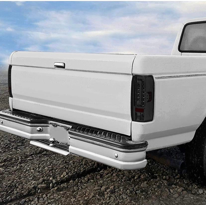 90-96 FORD F-150 / BRONCO 90-97 FORD F-250 F-350 F SUPER DUTY CHROME HOUSING AND SMOKED LENS TAILLIGHT