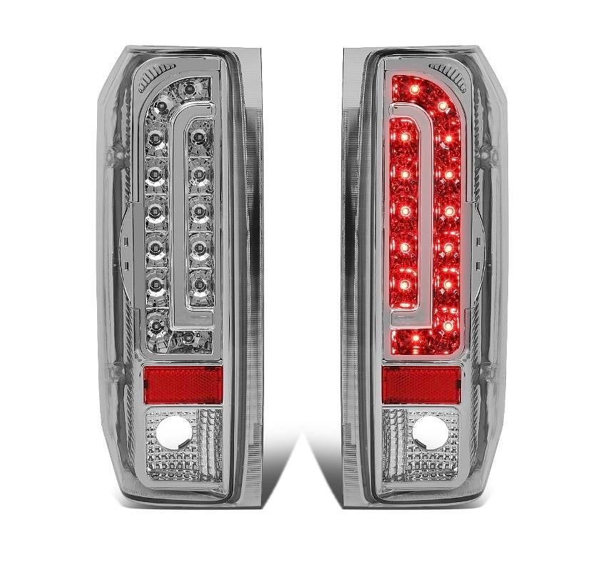 90-96 FORD F-150 / BRONCO 90-97 FORD F-250 F-350 F SUPER DUTY CHROME HOUSING AND CLEAR LENS TAILLIGHT