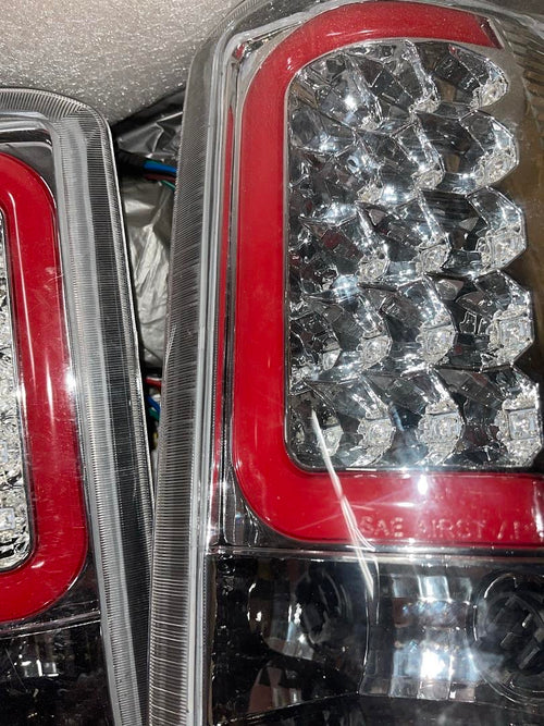 00-06 CHEVY TAHOE/ GMC YUKON OPEN BOX LED 3D RED CHROME TAILLIGHTS