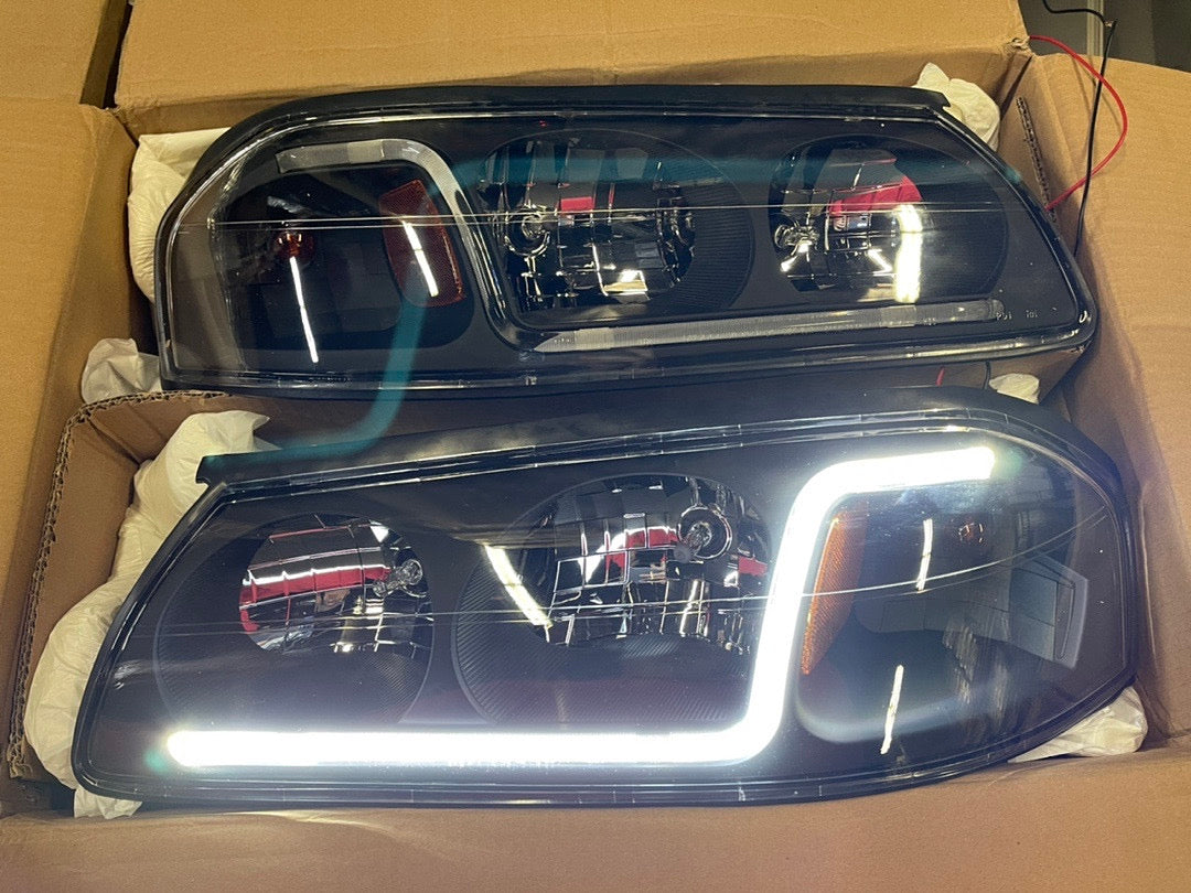 00-05 FAROS DELANTEROS CHEVY IMPALA CON REEMPLAZO DE TIRA DE LUCES LED DE CIRCULACIÓN DIURNA