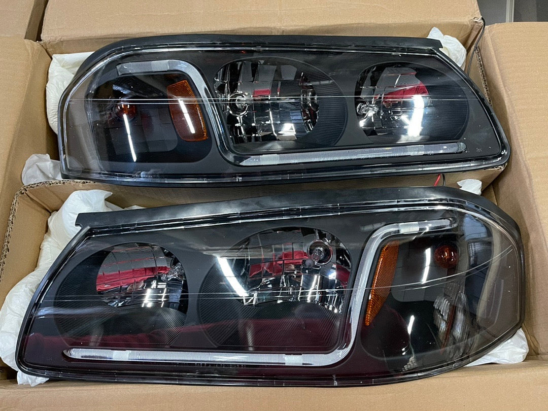 00-05 FAROS DELANTEROS CHEVY IMPALA CON REEMPLAZO DE TIRA DE LUCES LED DE CIRCULACIÓN DIURNA