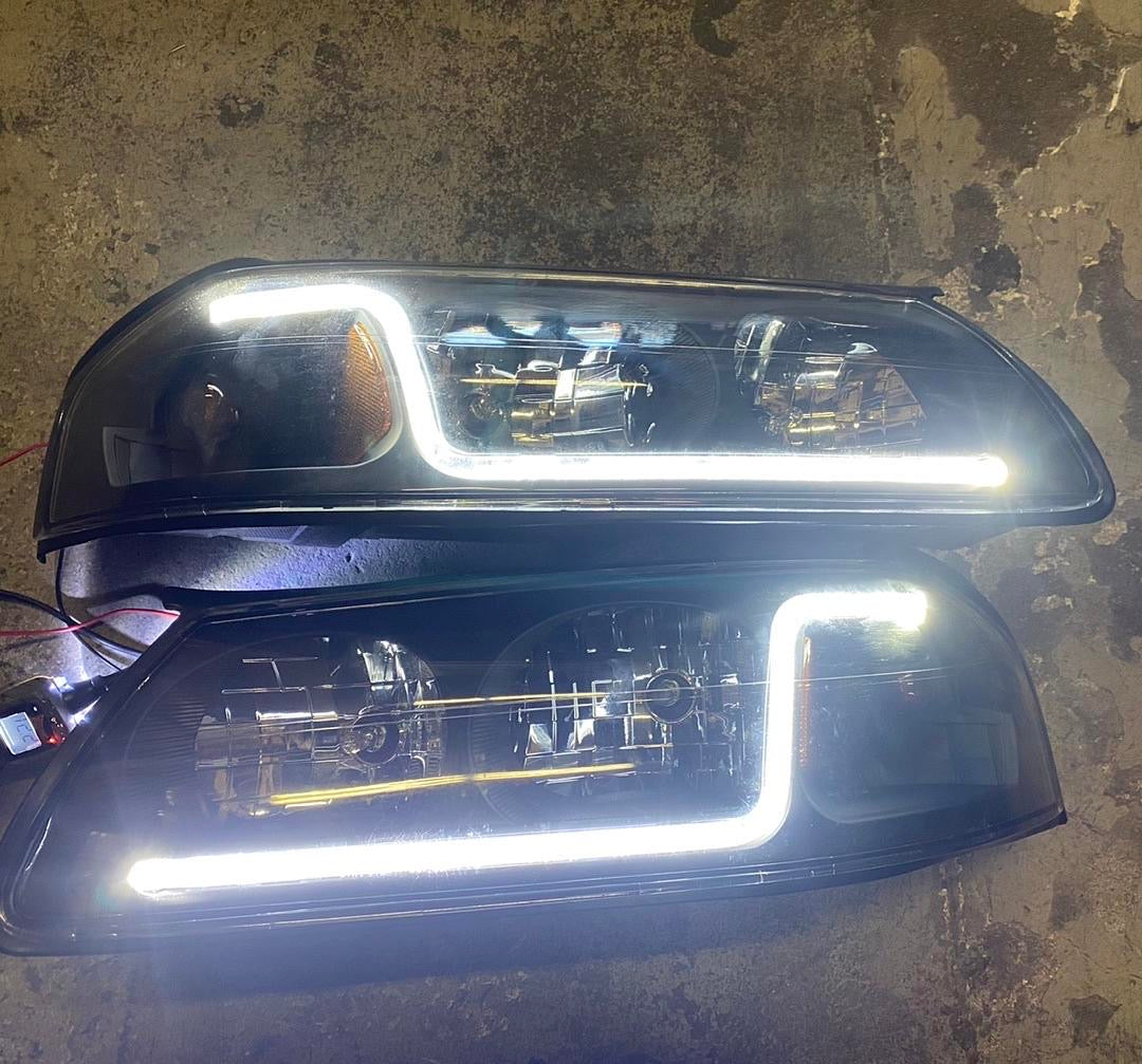 00-05 FAROS DELANTEROS CHEVY IMPALA CON REEMPLAZO DE TIRA DE LUCES LED DE CIRCULACIÓN DIURNA