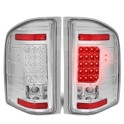 07-13 CHEVY SILVERADO 1500 CHROME CLEAR LED TAILLIGHTS