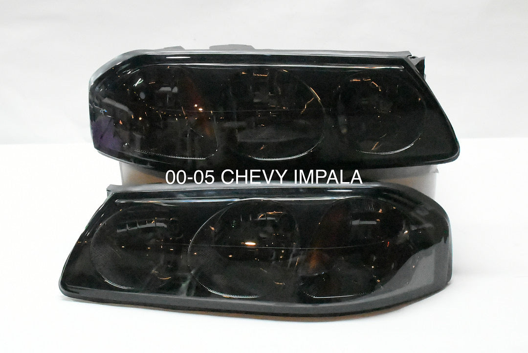 00-05 CHEVY IMPALA SMOKED LENS AMBER HEADLIGHTS