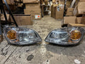 05-10 CHEVY COBALT PONTIAC G5 PURSUIT HEADLIGHTS - CHROME HOUSING CLEAR CORNER