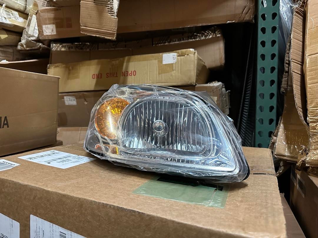 05-10 CHEVY COBALT PONTIAC G5 PURSUIT HEADLIGHTS - CHROME HOUSING CLEAR CORNER