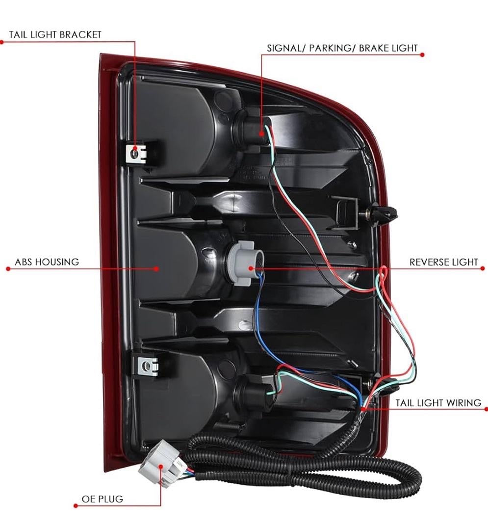 07-13 CHEVY SILVERADO 1500 RED SMOKED ORIGINAL STYLE TAILLIGHTS