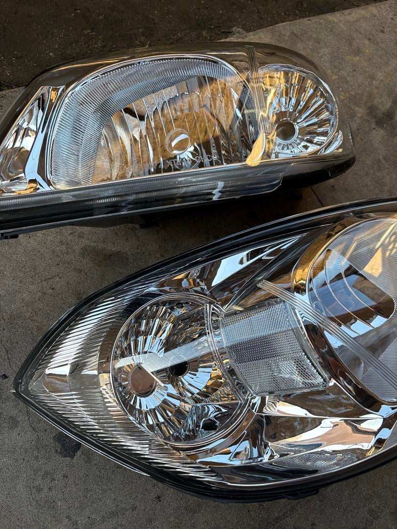 NEW 05-10 CHEVY COBALT PONTIAC G5 PURSUIT HEADLIGHTS - CHROME HOUSING CLEAR CORNER
