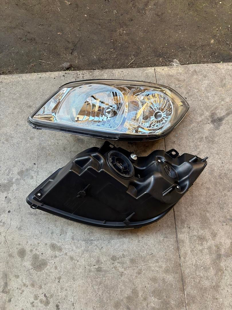 NEW 05-10 CHEVY COBALT PONTIAC G5 PURSUIT HEADLIGHTS - CHROME HOUSING CLEAR CORNER