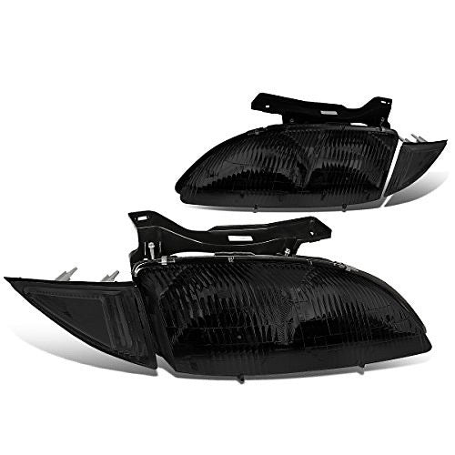95-99 CHEVY CAVALIER PAIR SMOKED LENS CLEAR TURN SIGNAL HEADLIGHT
