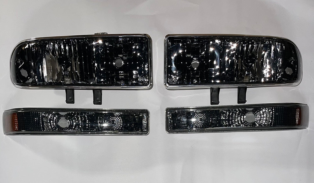 98-04 CHEVY BLAZER / S10 SMOKED HOUSING AND AMBER HEADLIGHTS