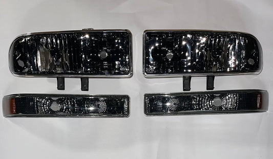 98-04 CHEVY BLAZER / S10 SMOKED HOUSING AND AMBER HEADLIGHTS