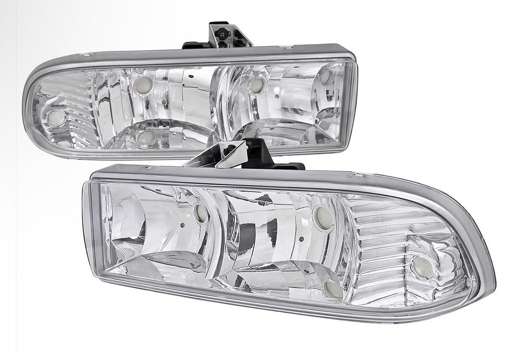 98-04 CHEVY S10/BLAZER CHROME HOUSING CLEAR HEADLIGHT TOPS PIECES ONLY SPEC-D TUNING