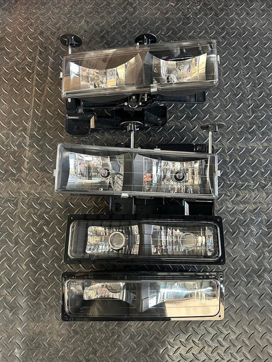 NEW 94-98 GMC C/K 1500 2500 3500 94-99 GMC YUKON 8PCS HEADLIGHTS COMPLETE SET