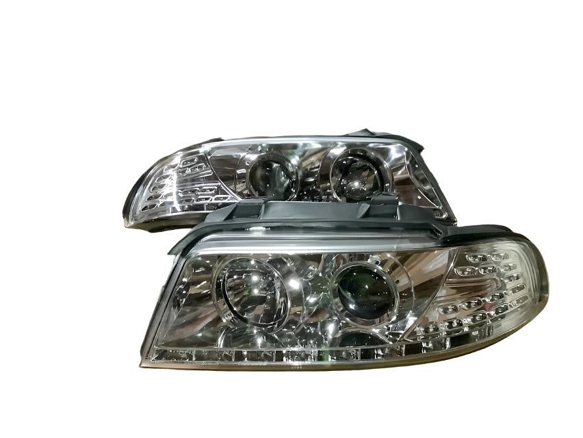 96-01 AUDI A4 QUATTRO LED DRL PROJECTOR PAIR OF CHROME HEADLIGHTS