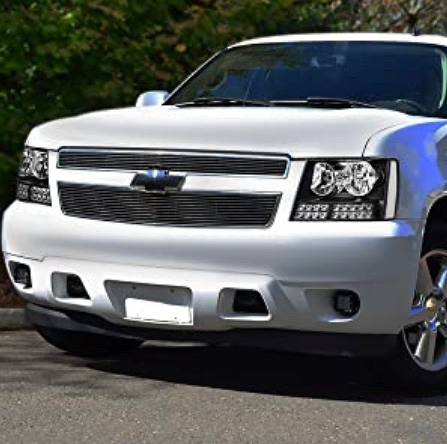 CHEVY TAHOE / SUBURBAN / AVALANCHE BLACK HOUSING LED HEADLIGHTS FOR 2007 TO 2014