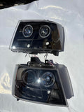 07-14 CHEVY TAHOE / SUBURBAN / AVALANCHE BLACK AMBER PROJECTOR LED HEADLIGHTS