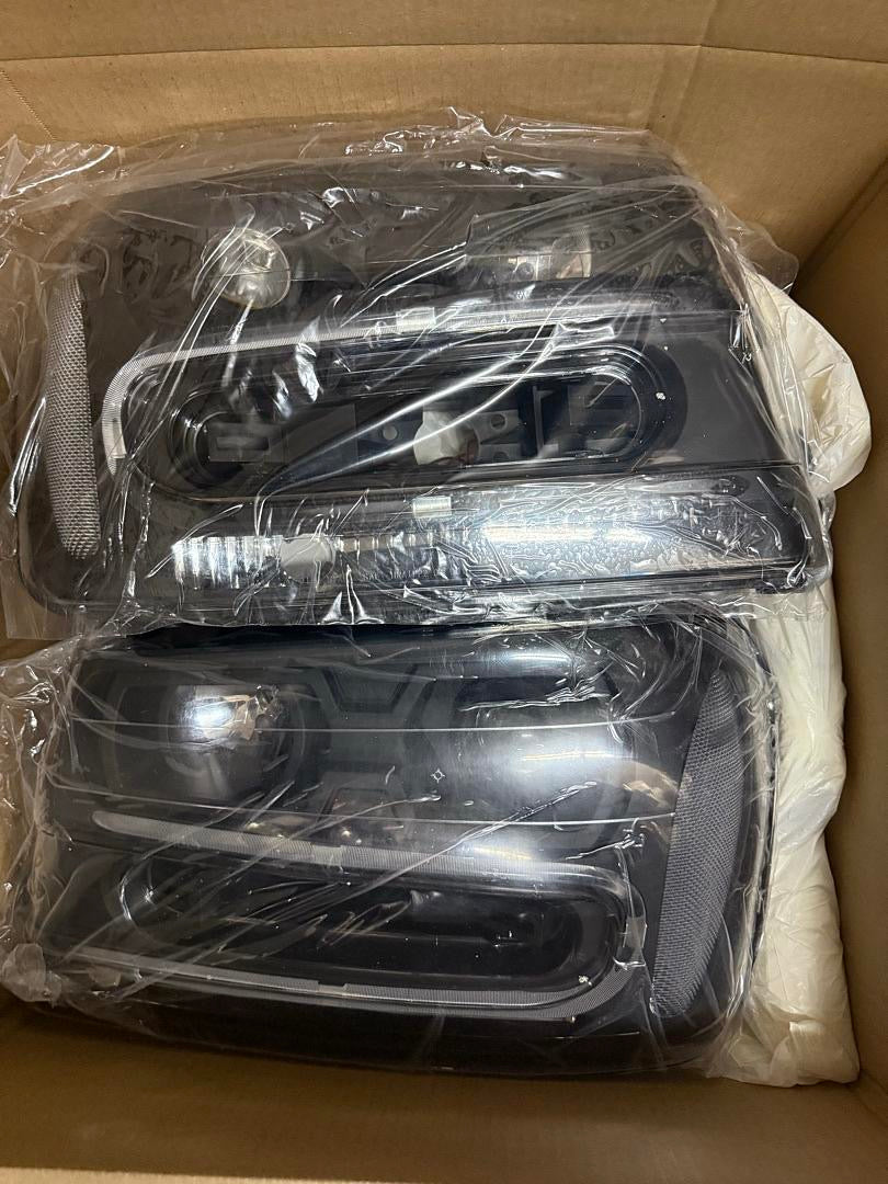 02-09 CHEVY TRAILBLAZER HEADLIGHT ASSEMBLY DRIVER AND PASSENGER SIDE, BLACK AMBER led projector