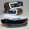 REFURBISHED 99-06 GMC SIERRA / YUKON BLACK AMBER WITH LED HEADLIGHTS