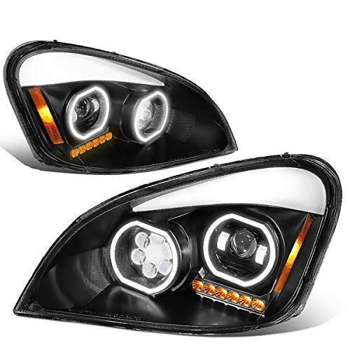 BLACK AMBER SIGNAL DUAL HALO FULL LED DRL PROJECTOR HEADLIGHTS COMPATIBLE WITH 2008-2017 CASCADIA