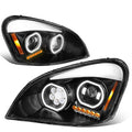 BLACK AMBER SIGNAL DUAL HALO FULL LED DRL PROJECTOR HEADLIGHTS COMPATIBLE WITH 2008-2017 CASCADIA