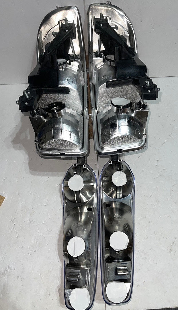 01-06 GMC DENALI CHROME HOUSING WITH AMBER REFLECTOR HEADLIGHTS OE STYLE