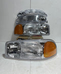 01-06 GMC DENALI CHROME HOUSING WITH AMBER REFLECTOR HEADLIGHTS OE STYLE