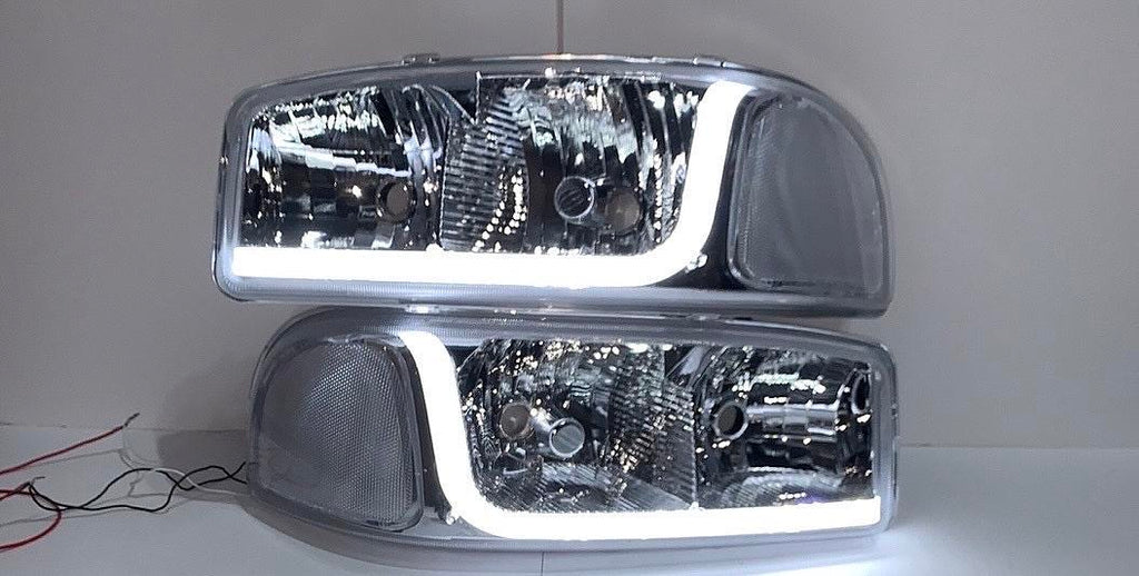 REFURBISHED 01-06 GMC DENALI CHROME CLEAR WITH LED HEADLIGHTS