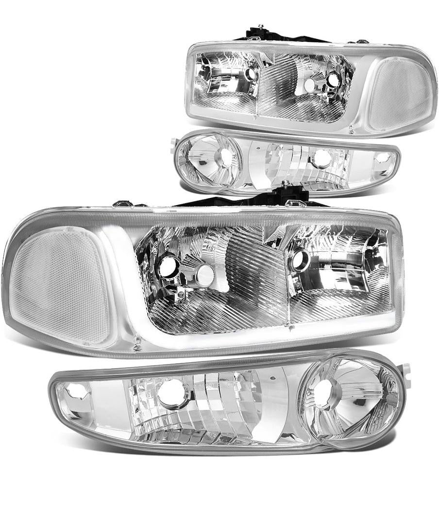 REFURBISHED 01-06 GMC DENALI CHROME CLEAR WITH LED HEADLIGHTS