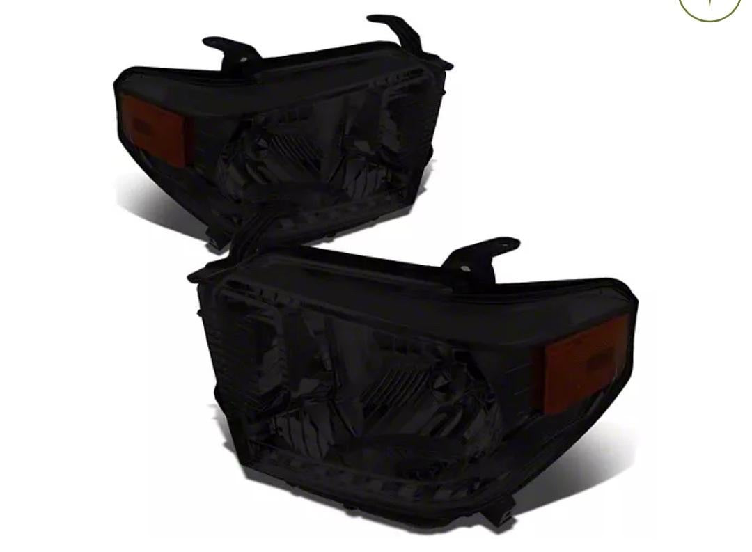 14-18 TOYOTA TUNDRA SMOKED HOUSING AMBER CORNER HEADLIGHTS