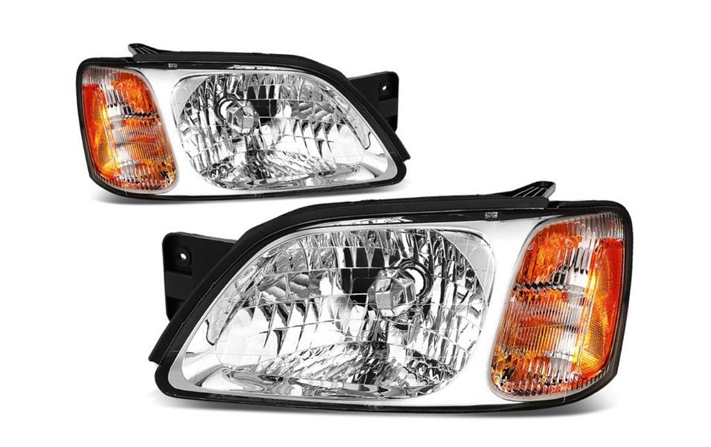 CHROME AMBER HEADLIGHT, PAIR 00-04 SUBARU LEGACY GT