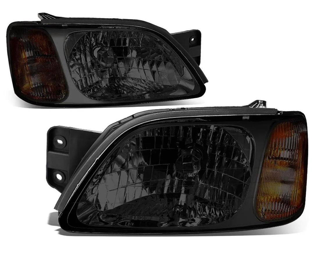 REFURBISHED SMOKE / AMBER HEADLIGHT, PAIR 00-04 SUBARU LEGACY GT
