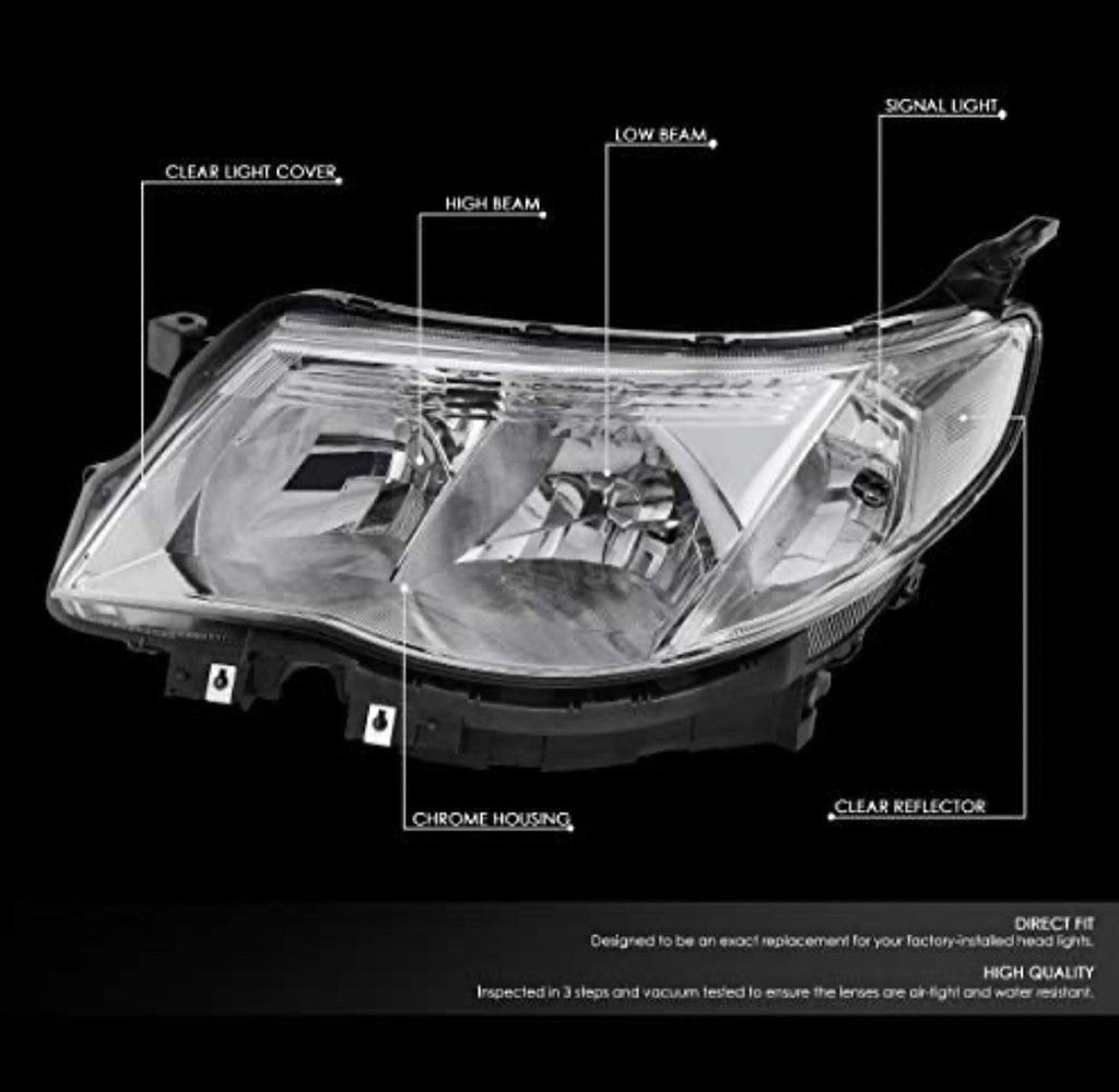 REFURBISHED 09-13 SUBARU FORESTER CHROME HOUSING CLEAR CORNER HEADLIGHTS REPLACEMENT