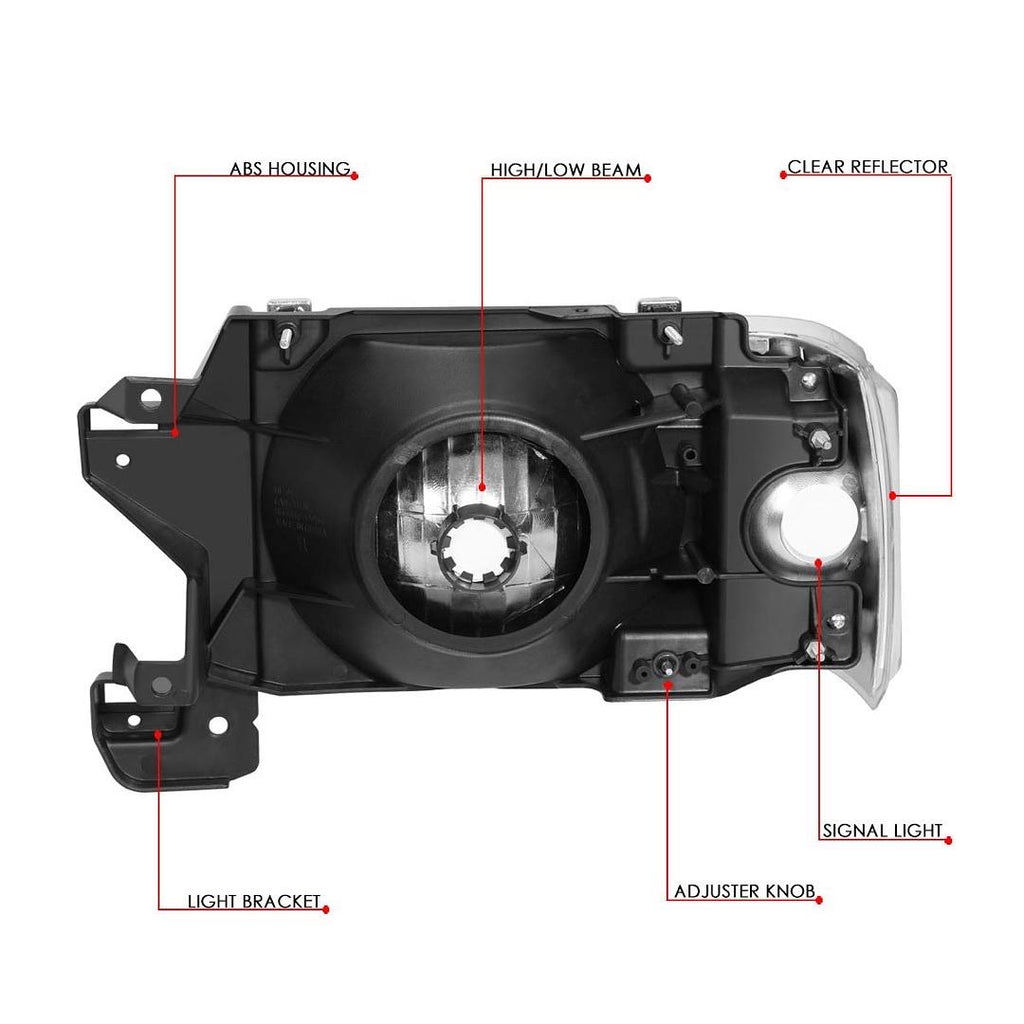 87-91 FORD F-150 / F-250/ F-350 / BRONCO BLACKHOUSING HEADLIGHTS
