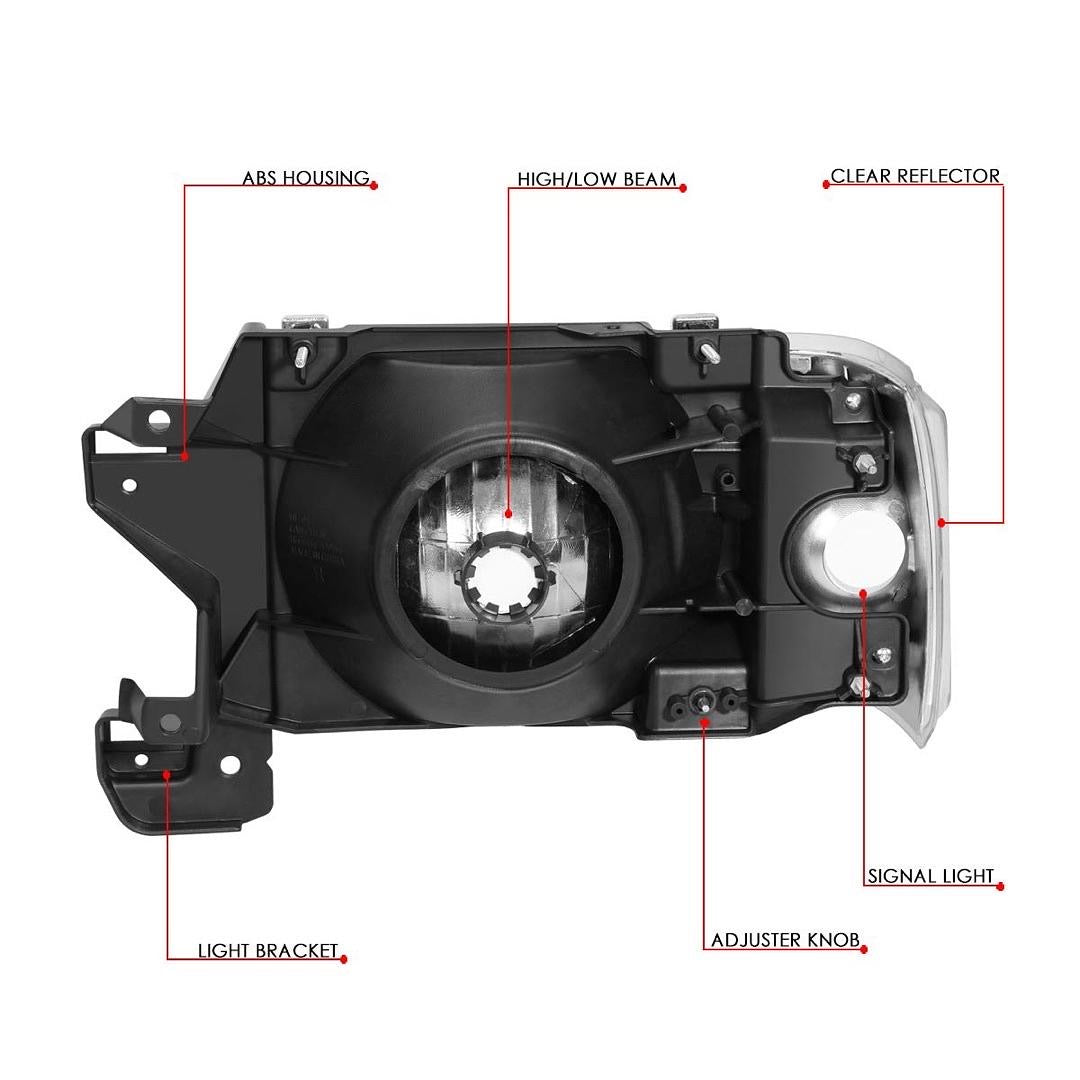 87-91 FORD F-150 / F-250/ F-350 / BRONCO BLACKHOUSING HEADLIGHTS