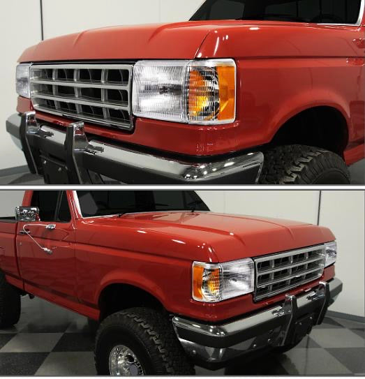 REFURBISHED 87-91 FORD BRONCO / F-150 F-250 F-350 CHROME FACTORY STYLE HEADLIGHTS REPLACEMENT